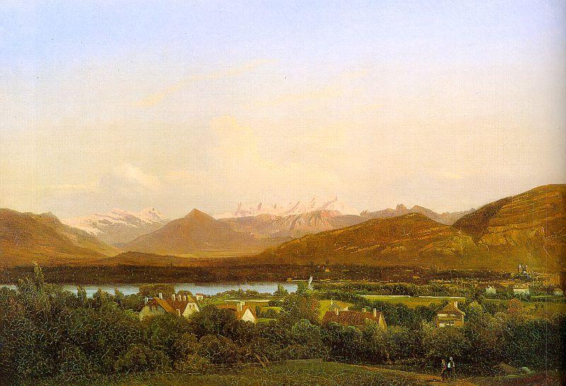 Alexandre Calame View of Geneva from Petit-Saconnex Spain oil painting art